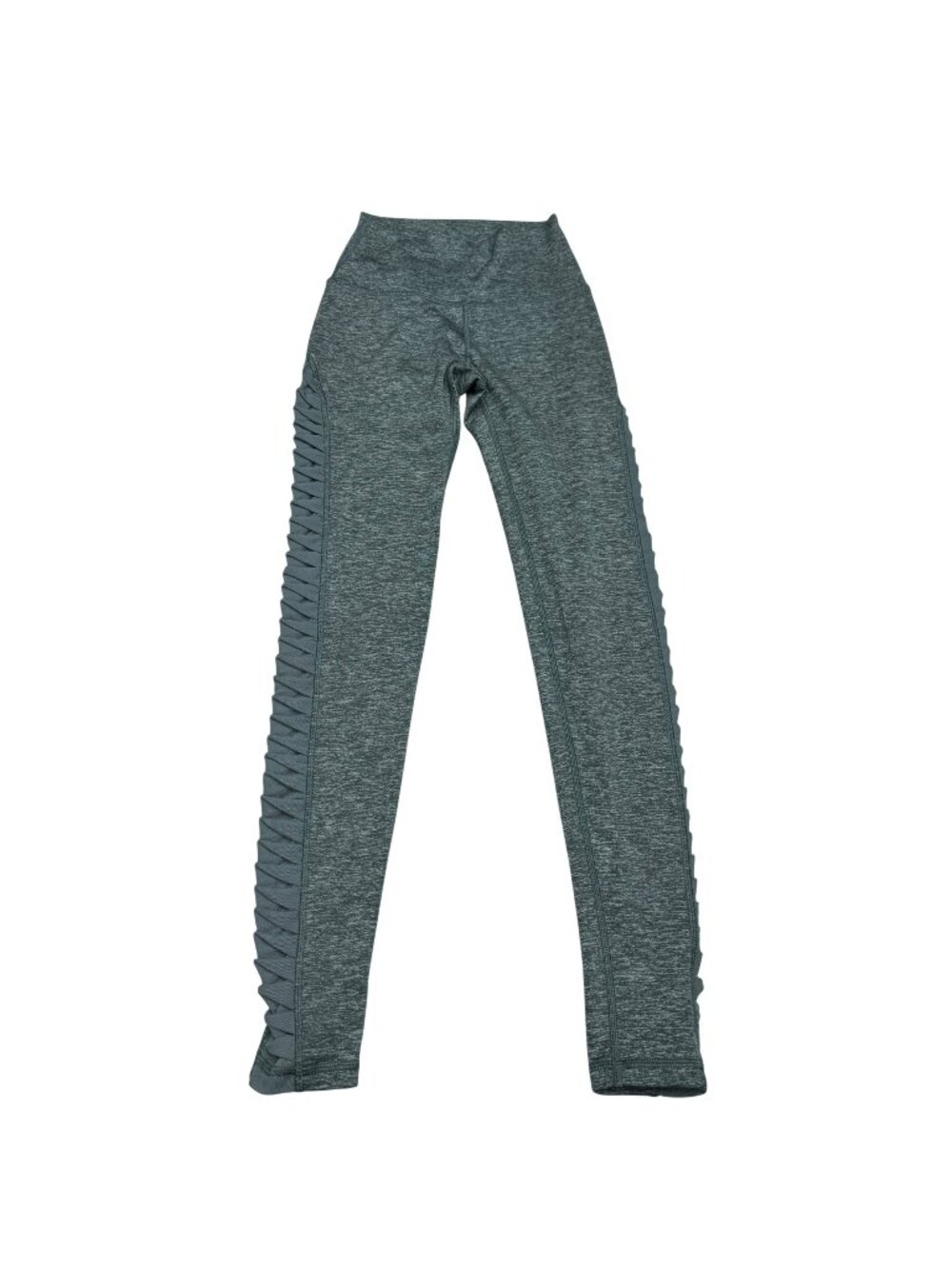 Aerie Chill Play Move High-Rise Legging Green Ruched Sheer Vertical Side XS